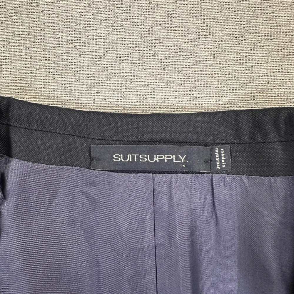 Suitsupply Vitale Barberis Canonico Blazer Sport Coat 44L Slim Navy Blue Wool